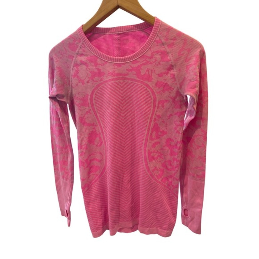 Lululemon-Swiftly Tech-Long sleeve  Top-‎ Heathered Raspberry Glo Light- sZ-6